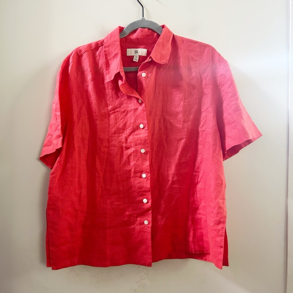 Banana republic the boxy linen blouse medium